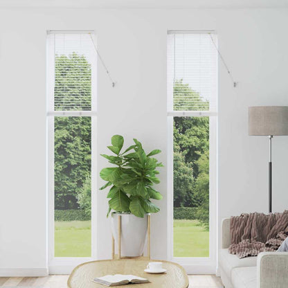 Window Blind with Curtains Manual White Aluminium