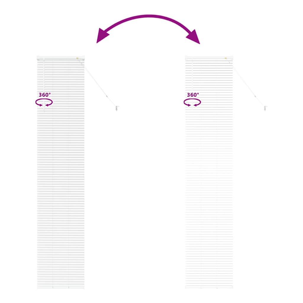 Window Blind with Curtains Manual White Aluminium