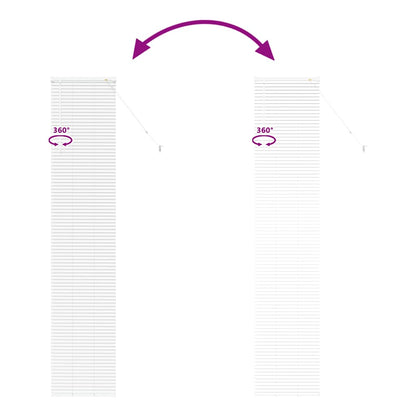 Window Blind with Curtains Manual White Aluminium