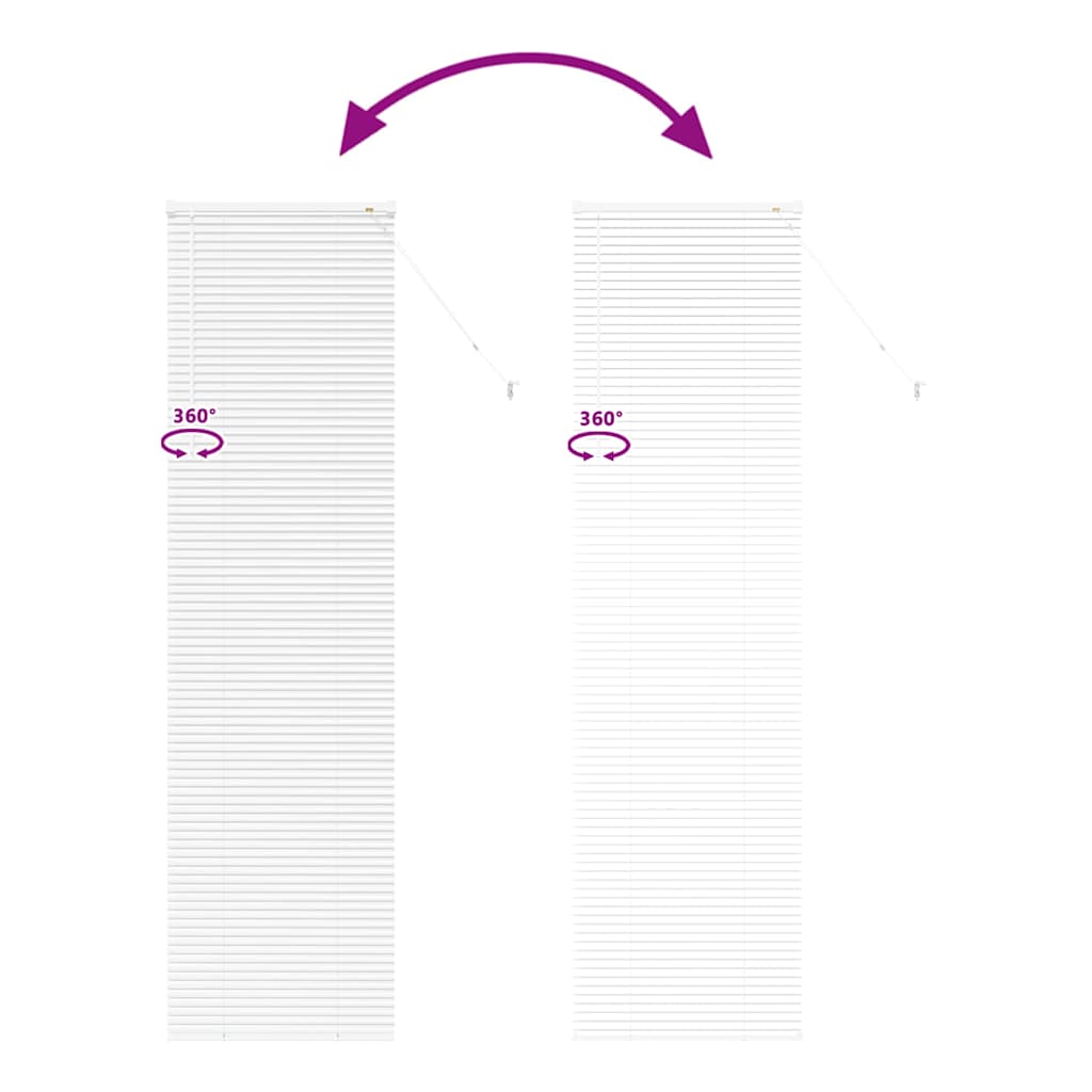 Window Blind with Curtains Manual White Aluminium