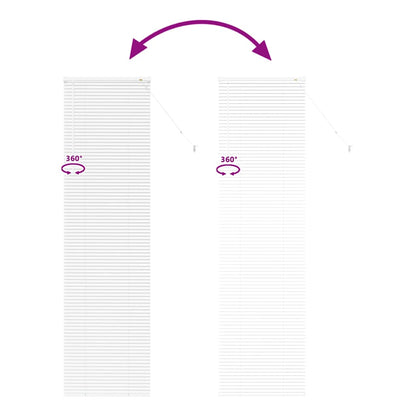 Window Blind with Curtains Manual White Aluminium
