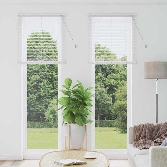 Window Blind with Curtains Manual White Aluminium