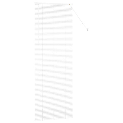 Window Blind with Curtains Manual White Aluminium