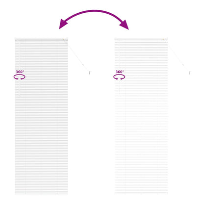 Window Blind with Curtains Manual White Aluminium