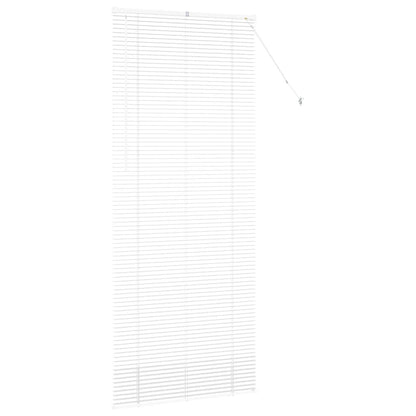 Window Blind with Curtains Manual White Aluminium