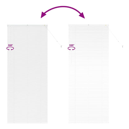 Window Blind with Curtains Manual White Aluminium