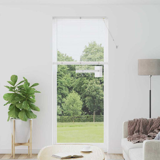 Window Blind with Curtains Manual White Aluminium