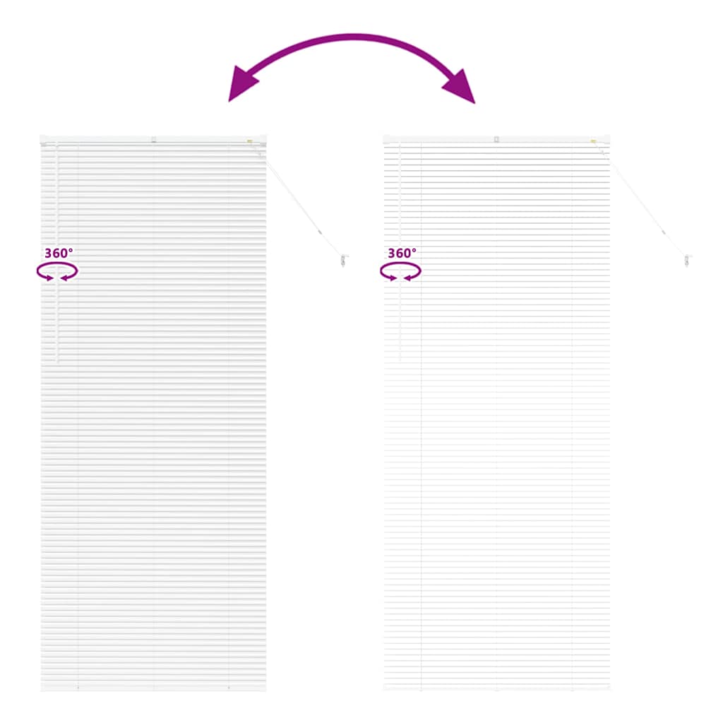 Window Blind with Curtains Manual White Aluminium