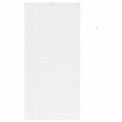 Window Blind with Curtains Manual White Aluminium