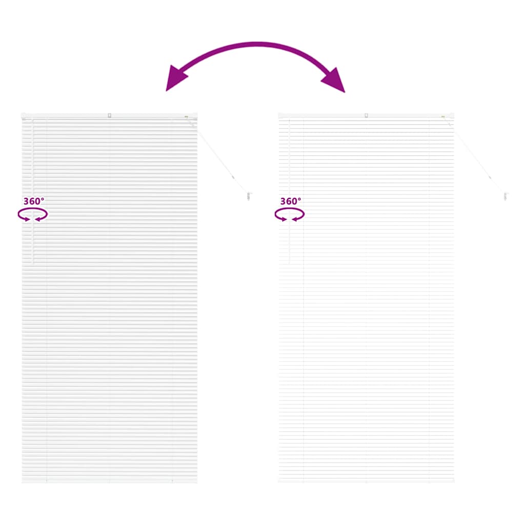 Window Blind with Curtains Manual White Aluminium