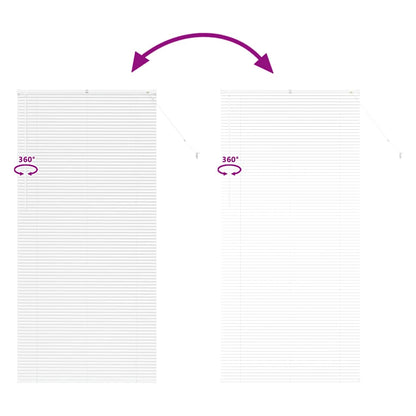 Window Blind with Curtains Manual White Aluminium
