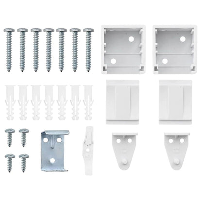 Window Blind with Curtains Manual White Aluminium