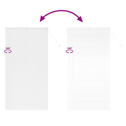 Window Blind with Curtains Manual White Aluminium