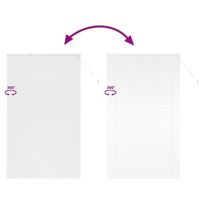 Window Blind with Curtains Manual White Aluminium