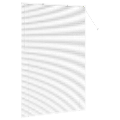 Window Blind with Curtains Manual White Aluminium