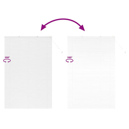 Window Blind with Curtains Manual White Aluminium