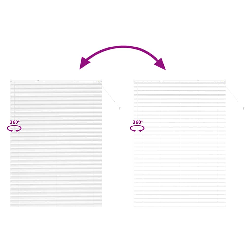 Window Blind with Curtains Manual White Aluminium