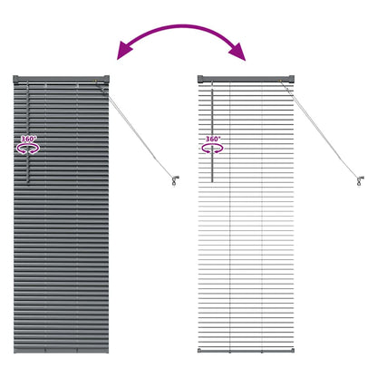 Window Blind with Curtains Manual Dark grey Aluminium