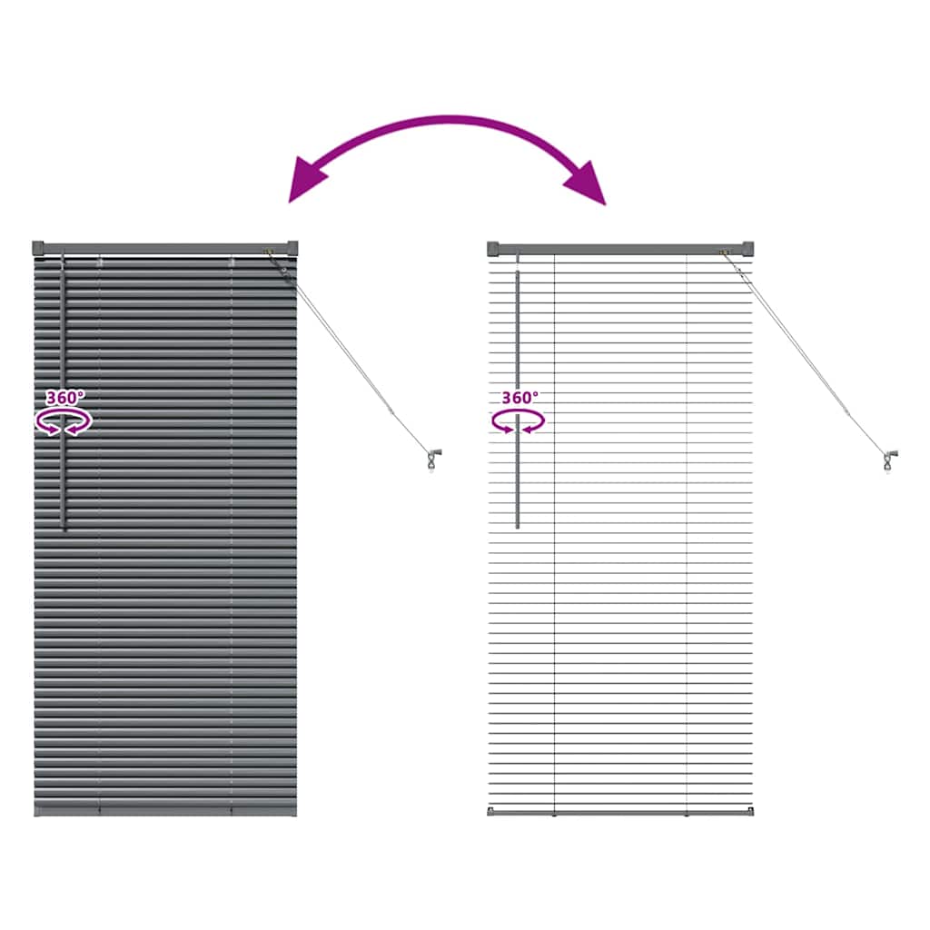 Window Blind with Curtains Manual Dark grey Aluminium