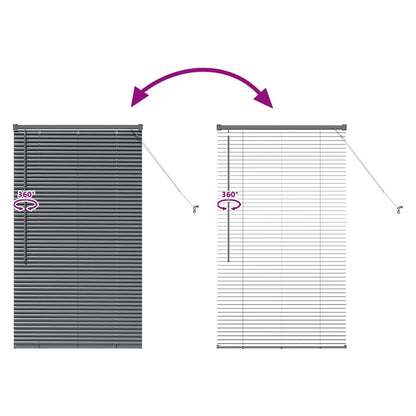 Window Blind with Curtains Manual Dark grey Aluminium