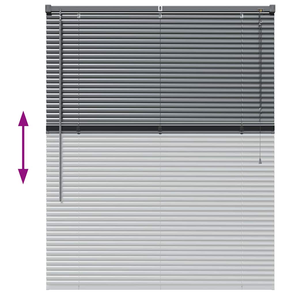 Window Blind with Curtains Manual Dark grey Aluminium