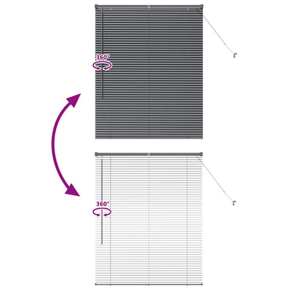 Window Blind with Curtains Manual Dark grey Aluminium