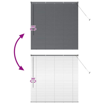 Window Blind with Curtains Manual Dark grey Aluminium