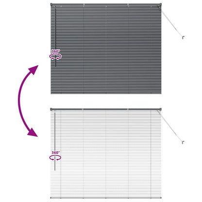 Window Blind with Curtains Manual Dark grey Aluminium