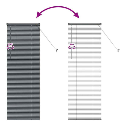 Window Blind with Curtains Manual Dark grey Aluminium