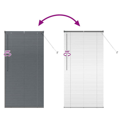 Window Blind with Curtains Manual Dark grey Aluminium