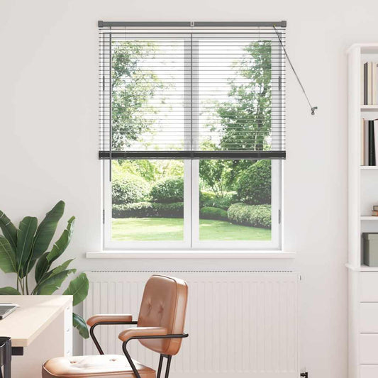 Window Blind with Curtains Manual Dark grey Aluminium