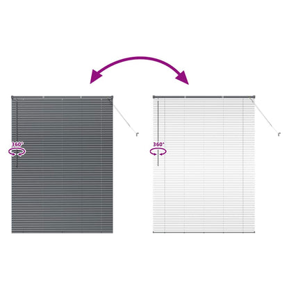 Window Blind with Curtains Manual Dark grey Aluminium