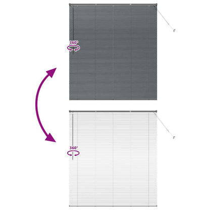 Window Blind with Curtains Manual Dark grey Aluminium