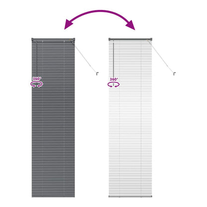 Window Blind with Curtains Manual Dark grey Aluminium