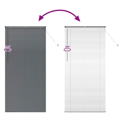 Window Blind with Curtains Manual Dark grey Aluminium