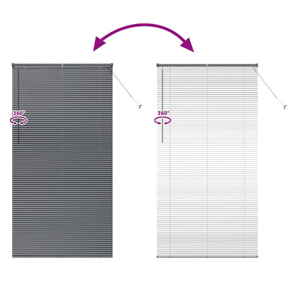 Window Blind with Curtains Manual Dark grey Aluminium