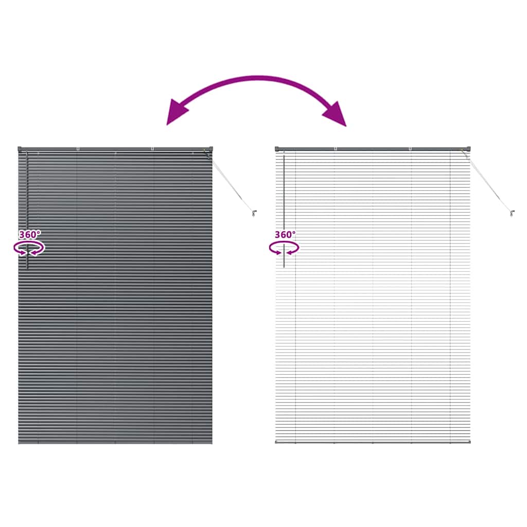Window Blind with Curtains Manual Dark grey Aluminium