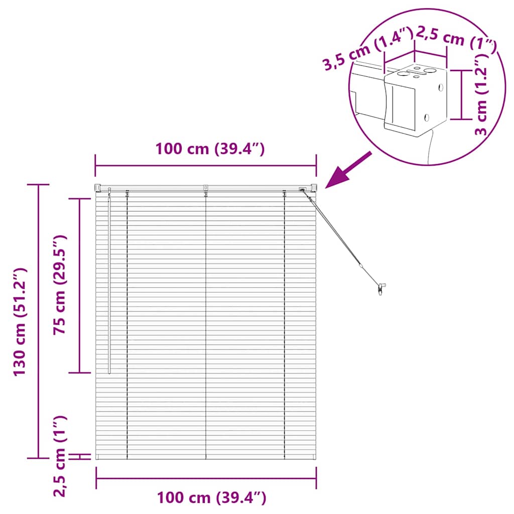 Window Blind with Curtains Manual Black Aluminium