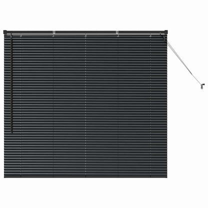 Window Blind with Curtains Manual Black Aluminium