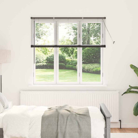 Window Blind with Curtains Manual Black Aluminium