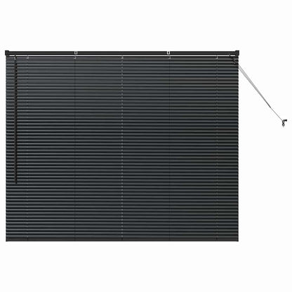 Window Blind with Curtains Manual Black Aluminium