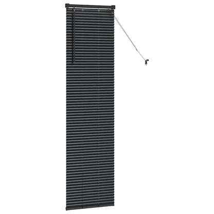 Window Blind with Curtains Manual Black Aluminium
