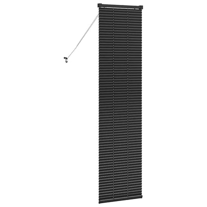 Window Blind with Curtains Manual Black Aluminium
