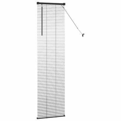 Window Blind with Curtains Manual Black Aluminium