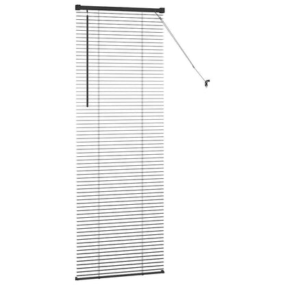 Window Blind with Curtains Manual Black Aluminium