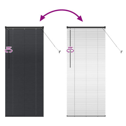 Window Blind with Curtains Manual Black Aluminium