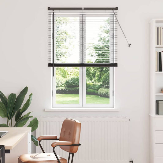 Window Blind with Curtains Manual Black Aluminium