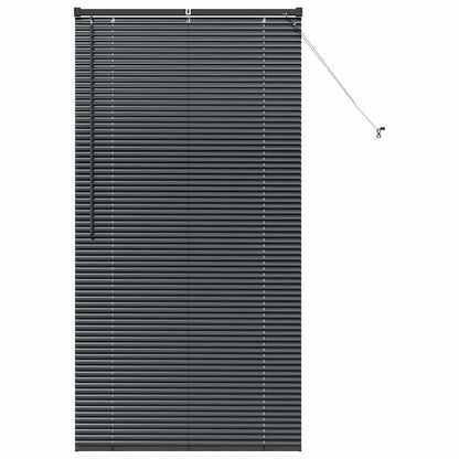 Window Blind with Curtains Manual Black Aluminium