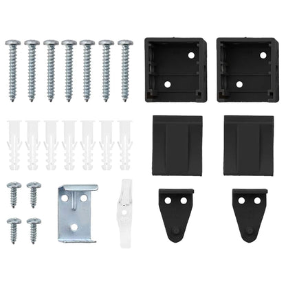 Window Blind with Curtains Manual Black Aluminium