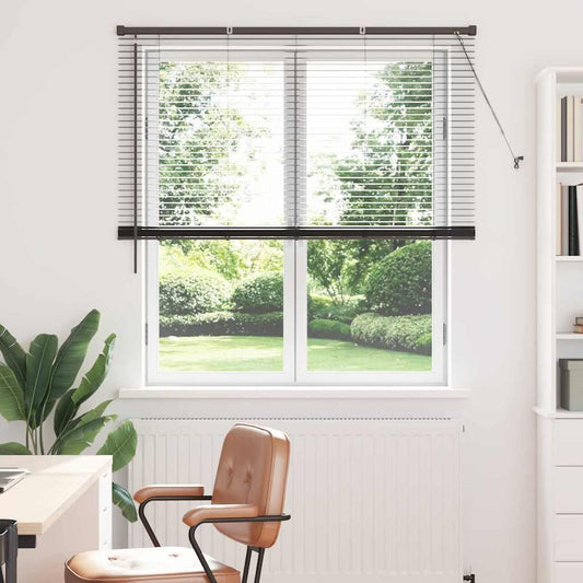 Window Blind with Curtains Manual Black Aluminium